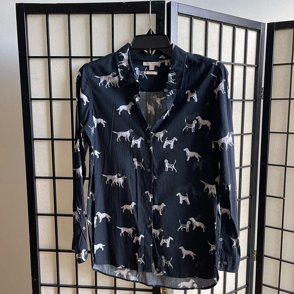 Black Shirt with Dog Print